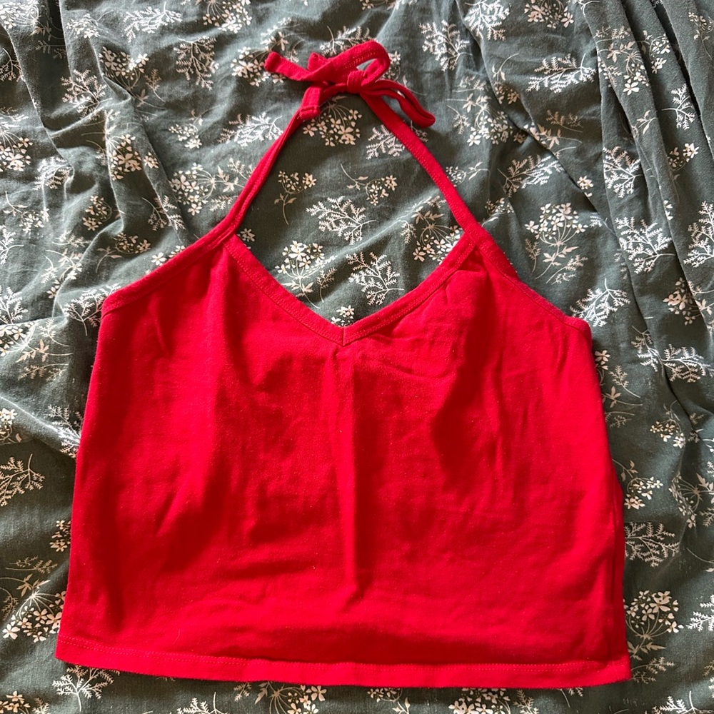 American Eagle Red Halter Top